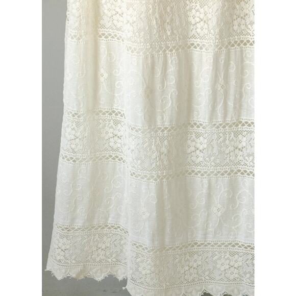 Vintage c. 1970 Emma Domb Boho Mod Prairie Victorian Lace Wedding Dress Davids - Picture 7 of 14